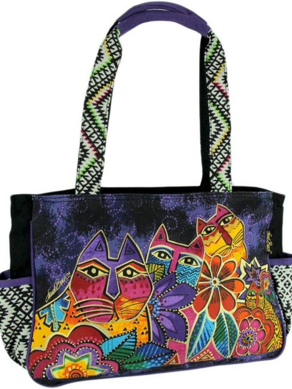 Whiskered Cats Medium Tote Bag 14.5" x 4" x 10" - Stylish & Functional Design